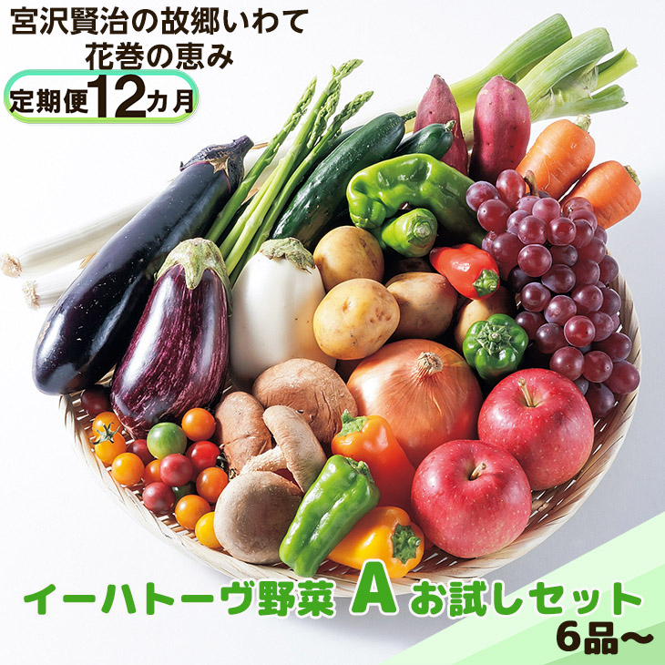 【定期便12ヶ月】イーハトーヴ野菜A お試しセット6品～